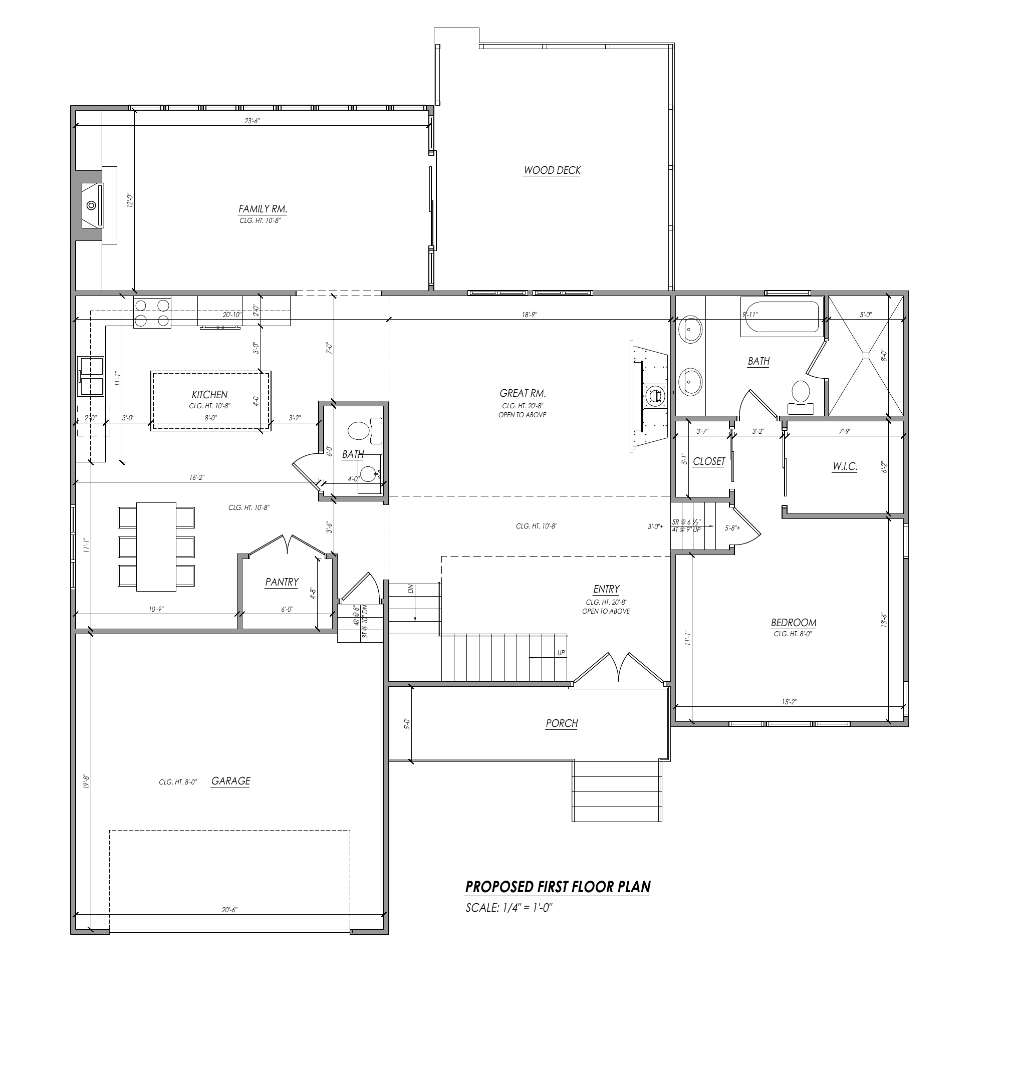 Proposed first-floor architectural plan for 38 Dubois Avenue.